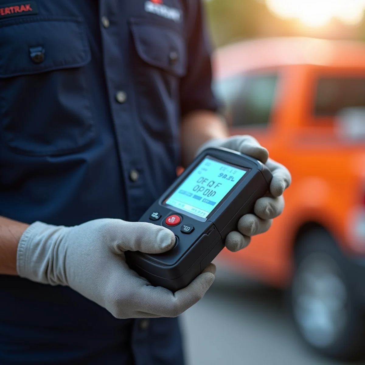 Close-up of calibrated optical particle counter sampling indoor air for respirable soot particles